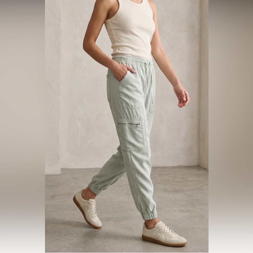 Nicole Miller Lyocell Joggers Size Small Grey Breathable Travel Packable